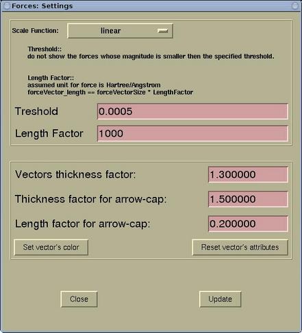 Force settings window