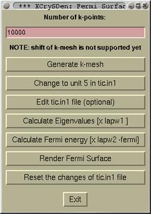 task window for Fermi surface